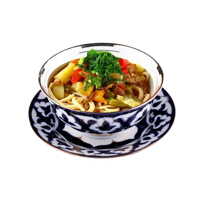 Delicious Noodle Soup in a Decorative Bowl
