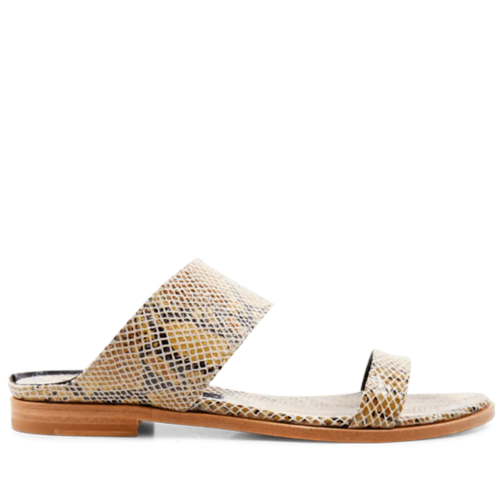 Snake Pattern Sandal with Flat Sole