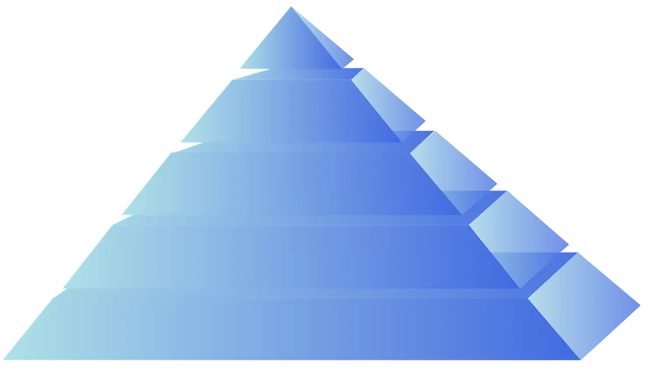 Blue Layered Pyramid Design