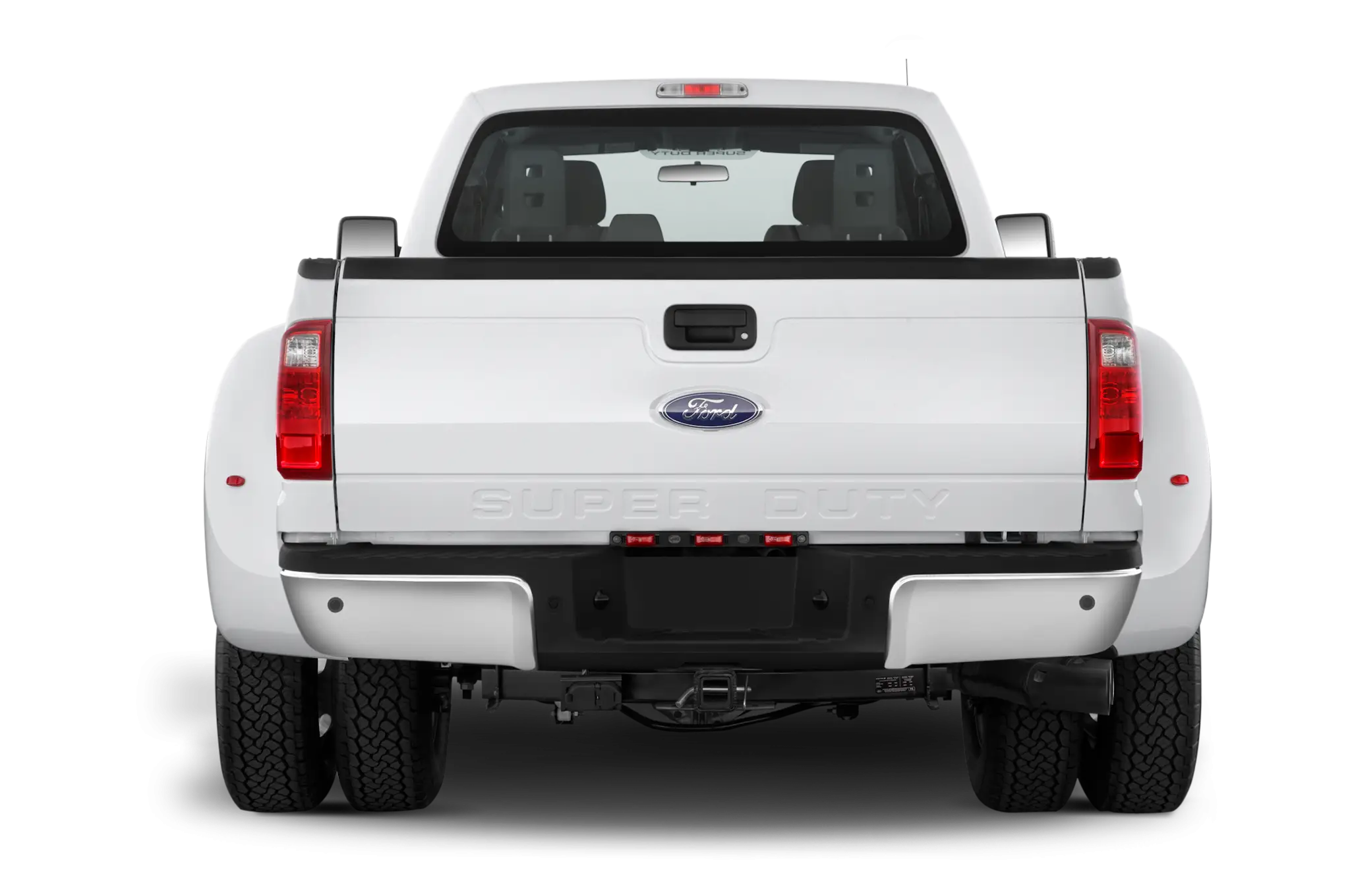 White Pickup Truck Rear View