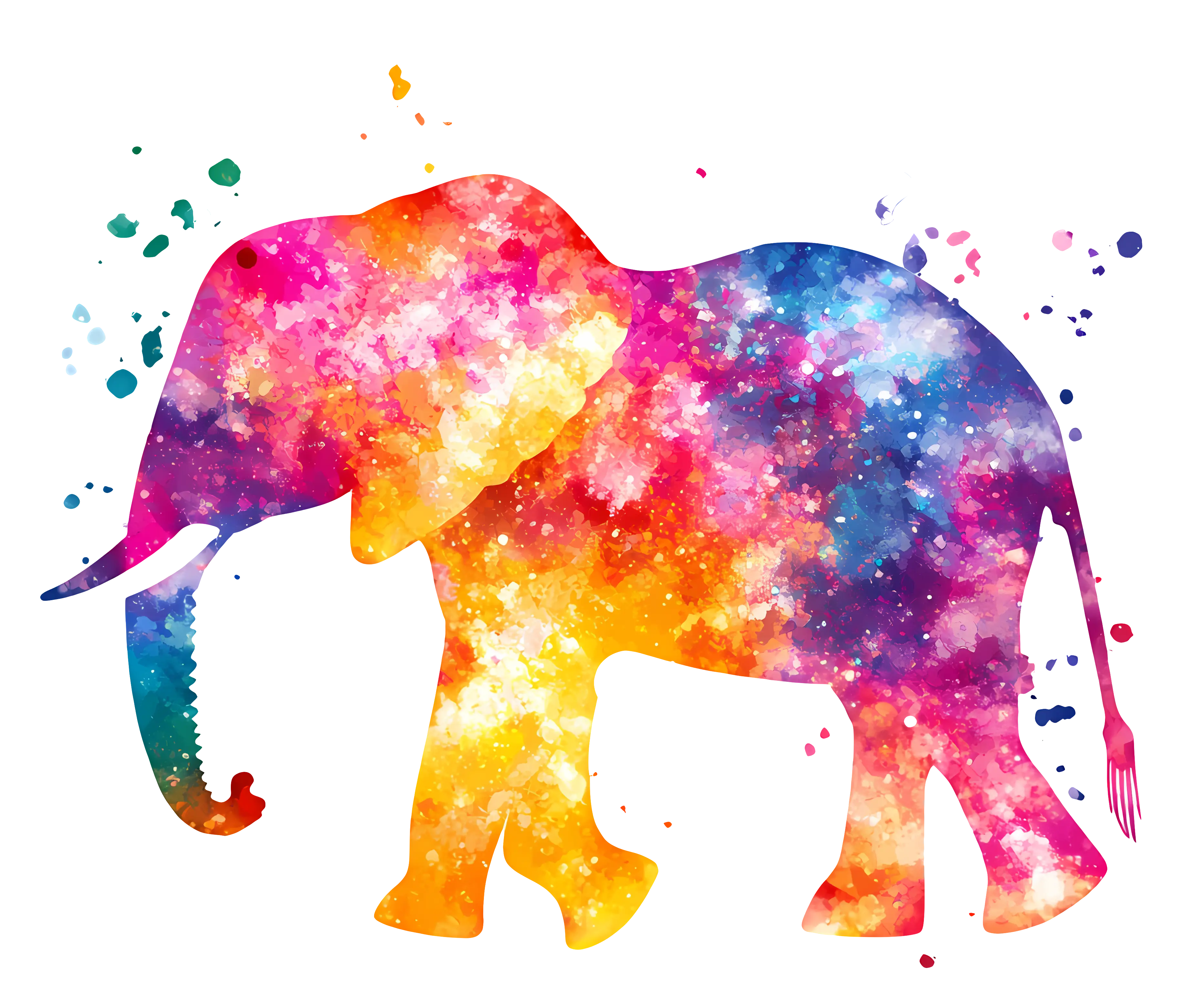 Watercolor Style Elephant