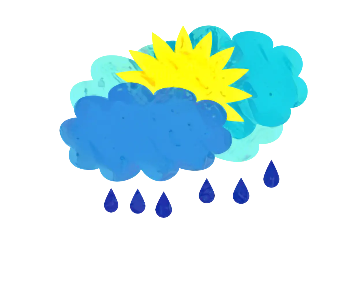 Illustration of Rain and Sunshine Weather