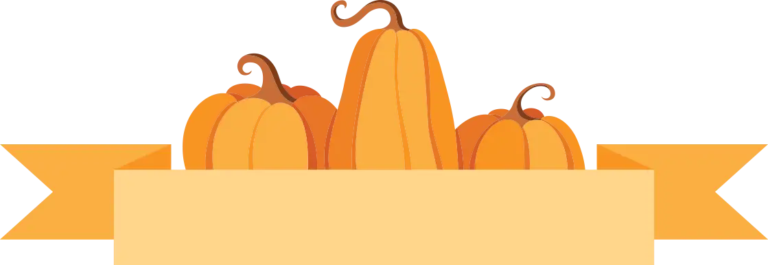 Pumpkins Illustration with Orange Banner