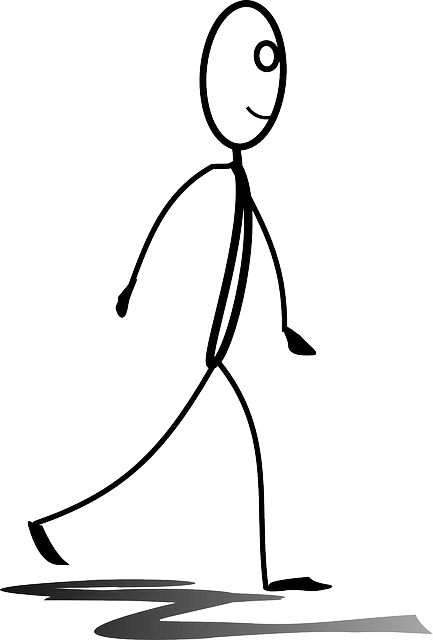 Stick Figure Walking Illustration