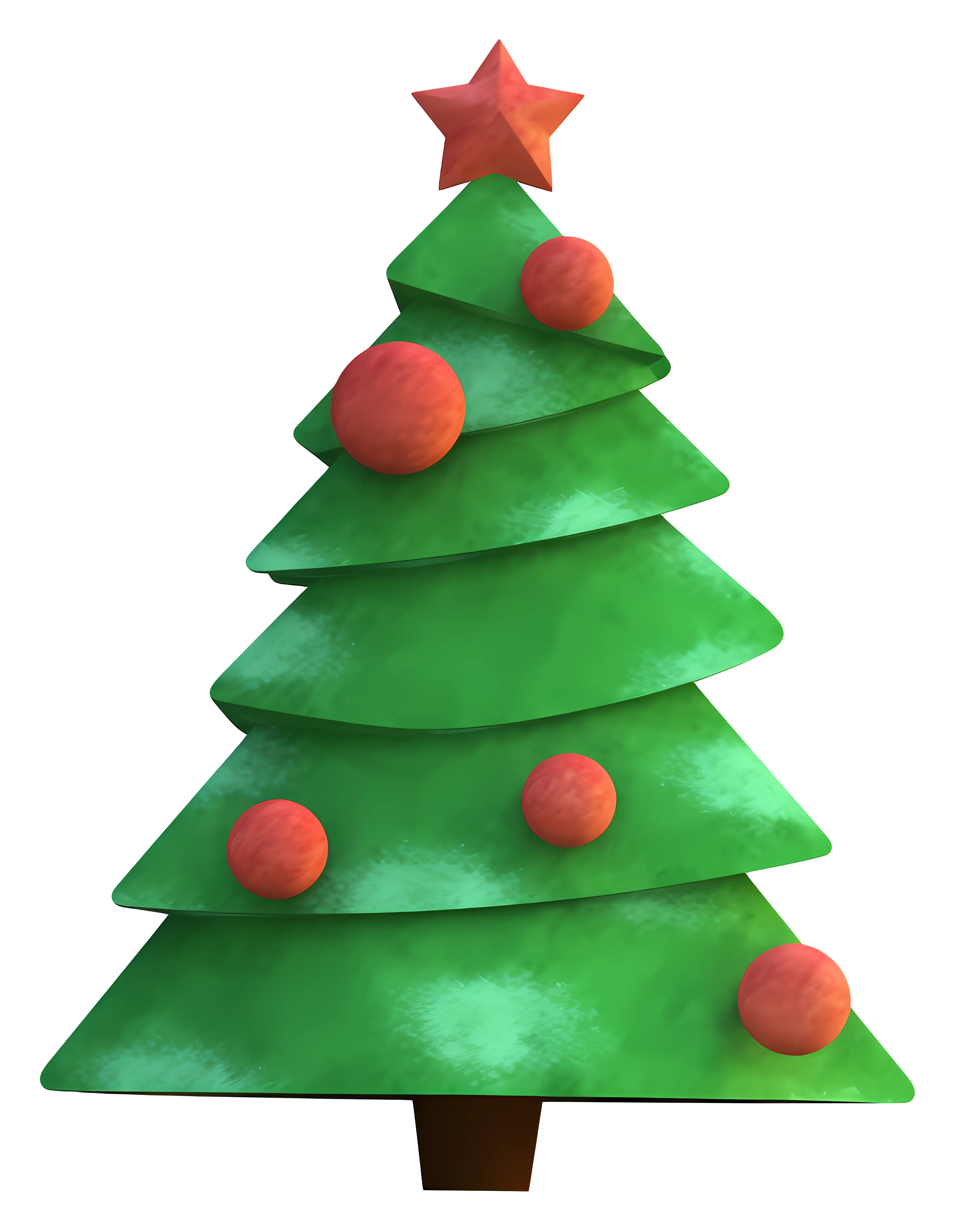 Minimalist Christmas Tree with Red Ornaments