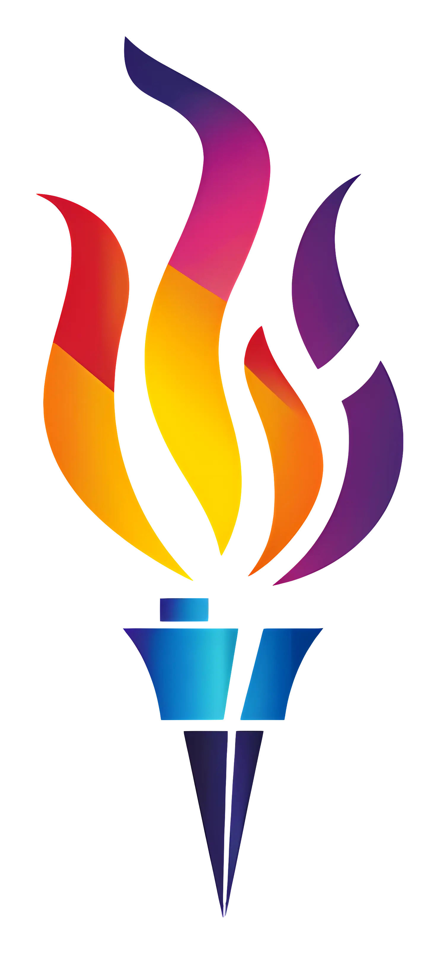 Symbolic Torch Flame with Vibrant Colors