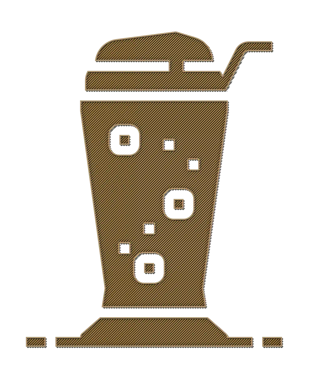 Brown Bubble Drink Icon Graphic