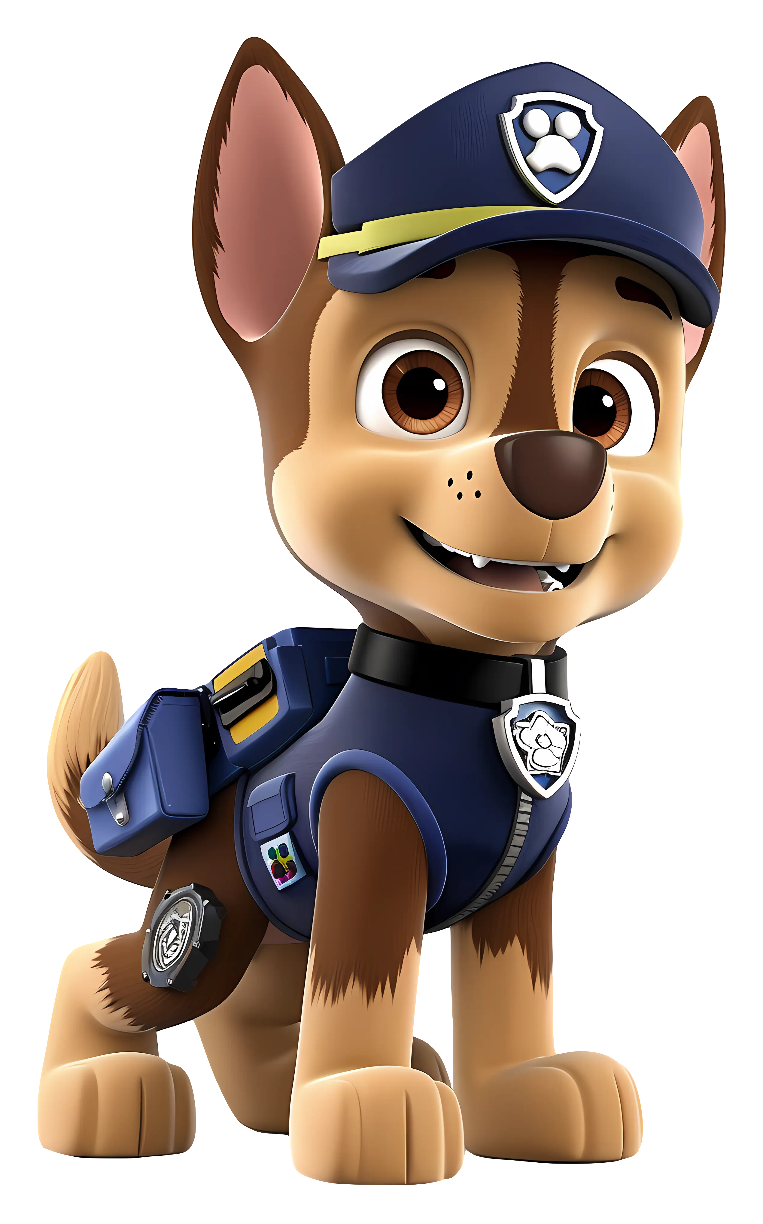 Cartoon Dog Character in Blue Uniform