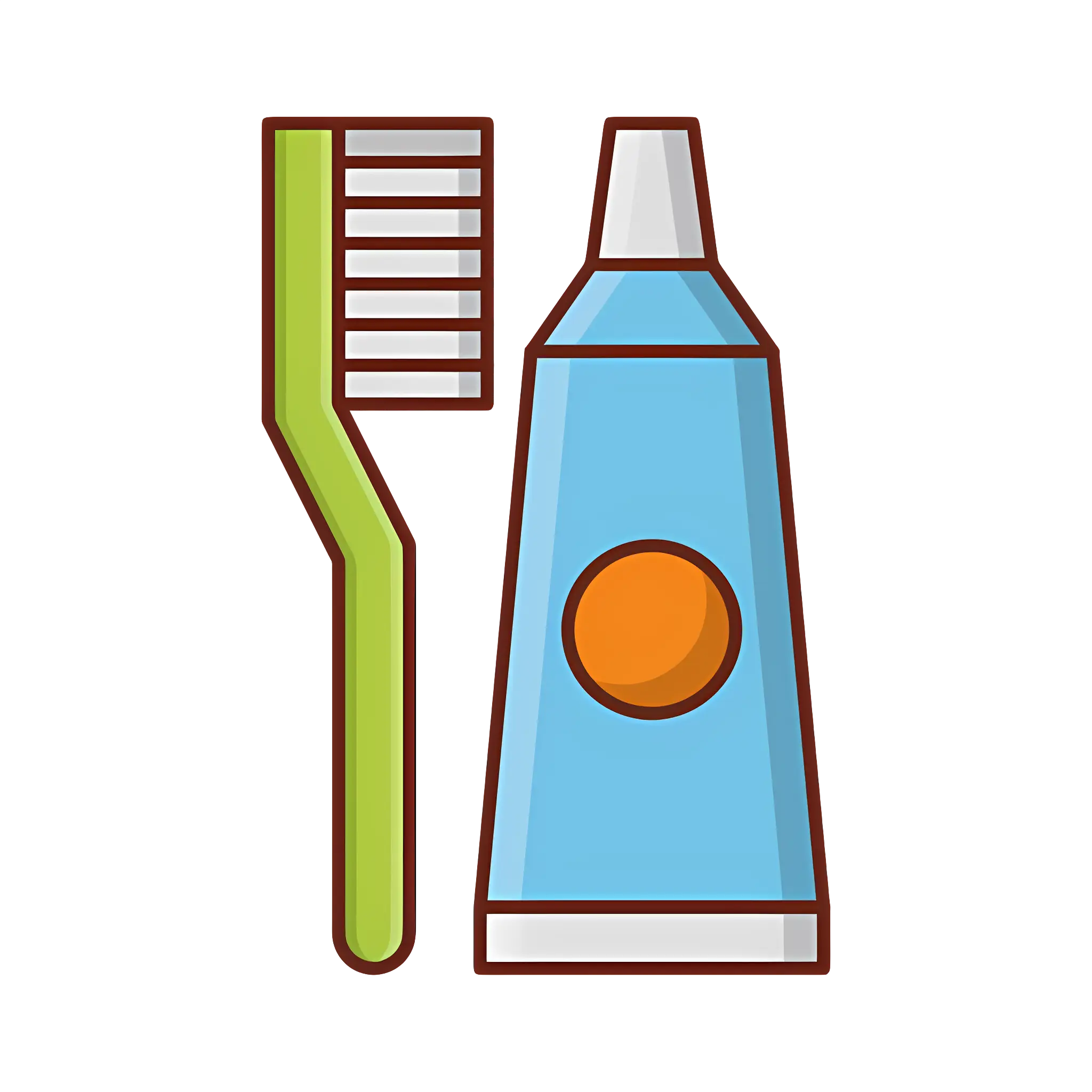 Toothbrush and Toothpaste Tube Illustration