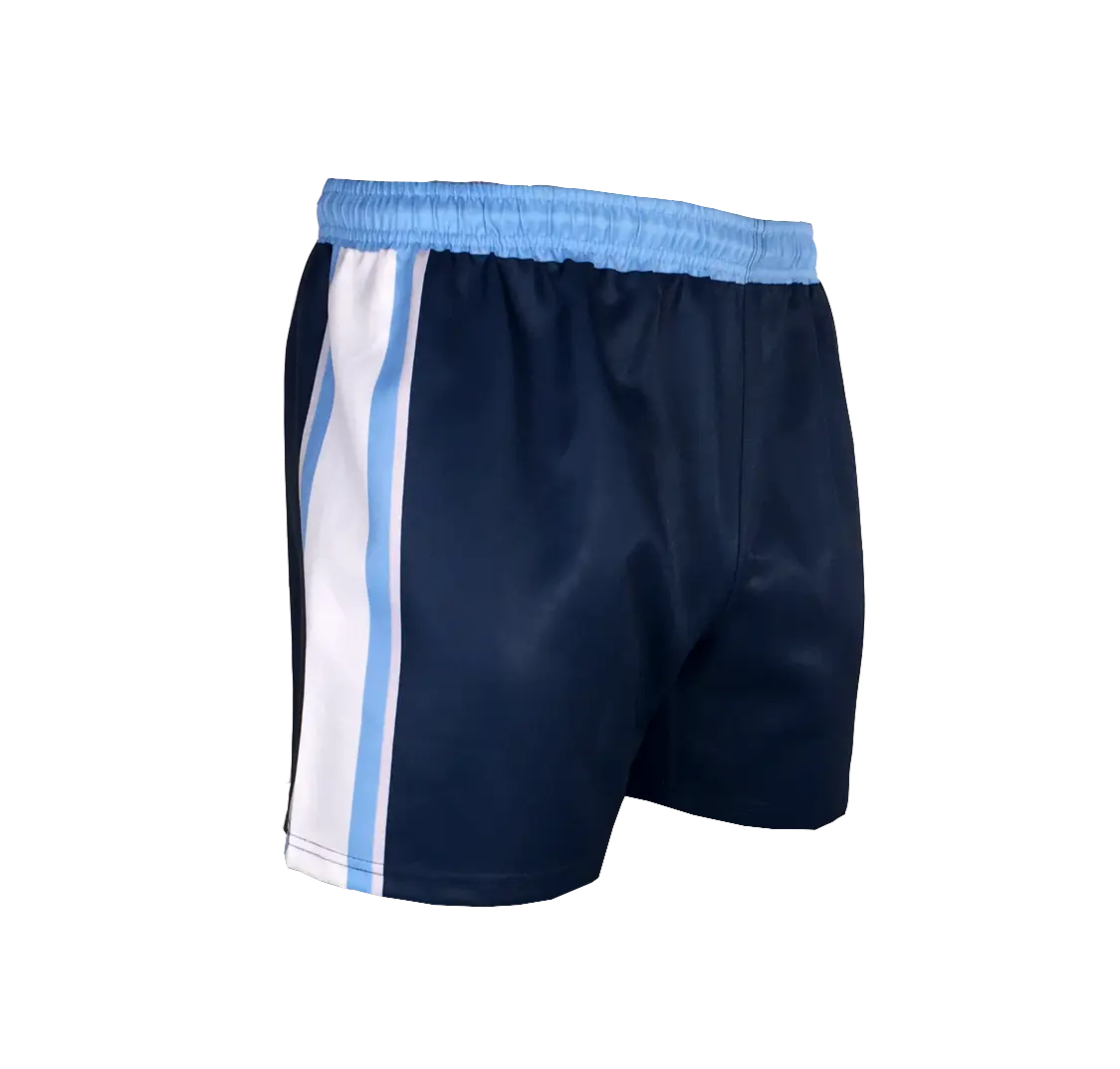 Blue and White Sports Shorts for Activities
