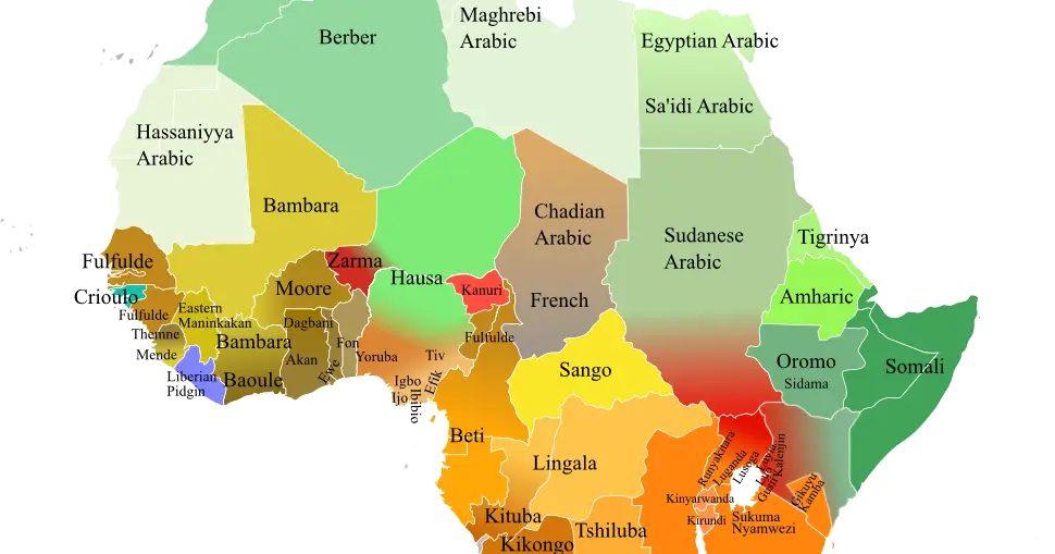Language Distribution Map of Africa