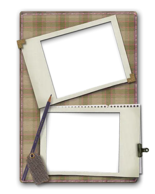 Double Photo Frame with Notebook and Pencil