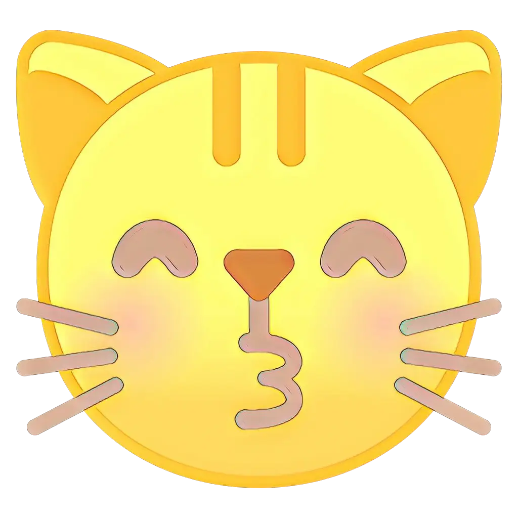 Cute Cat Emoji Blowing a Kiss