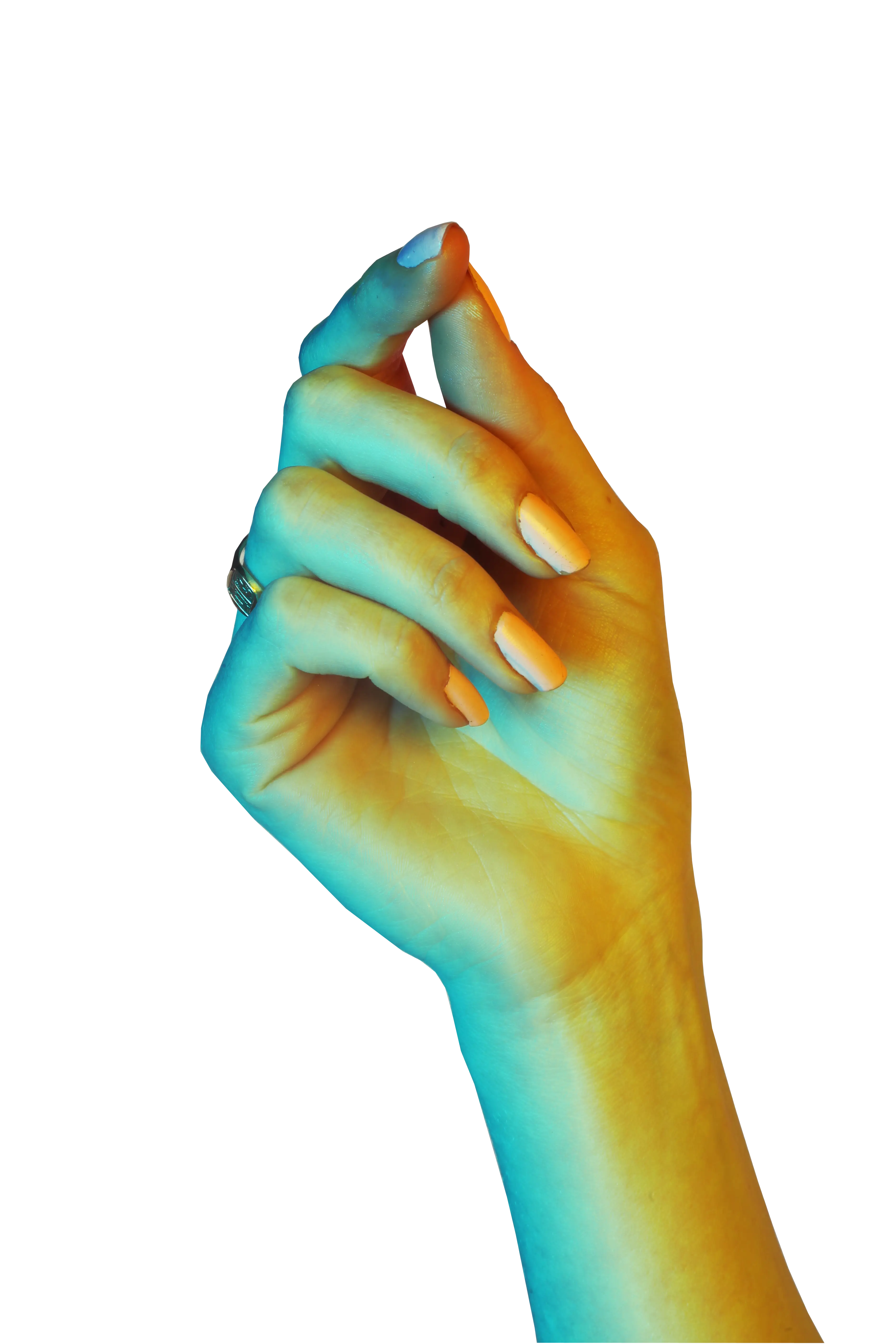 Abstract Hand Illustration with Artistic Gradient Lighting