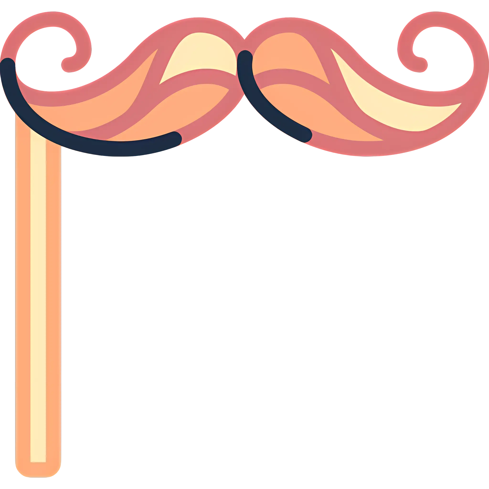 Cartoon Mustache Prop on Stick