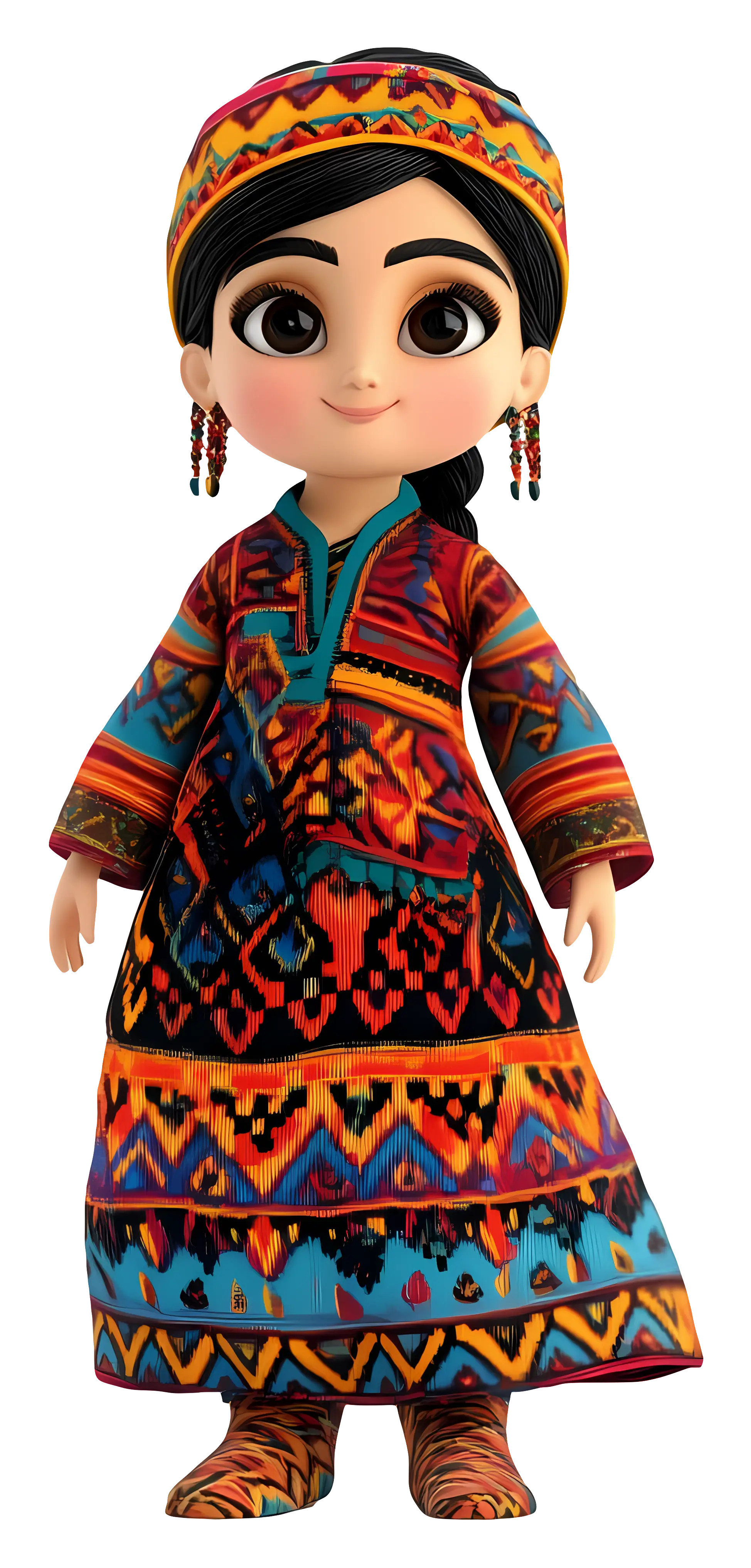 Colorful Girl in Traditional Dress