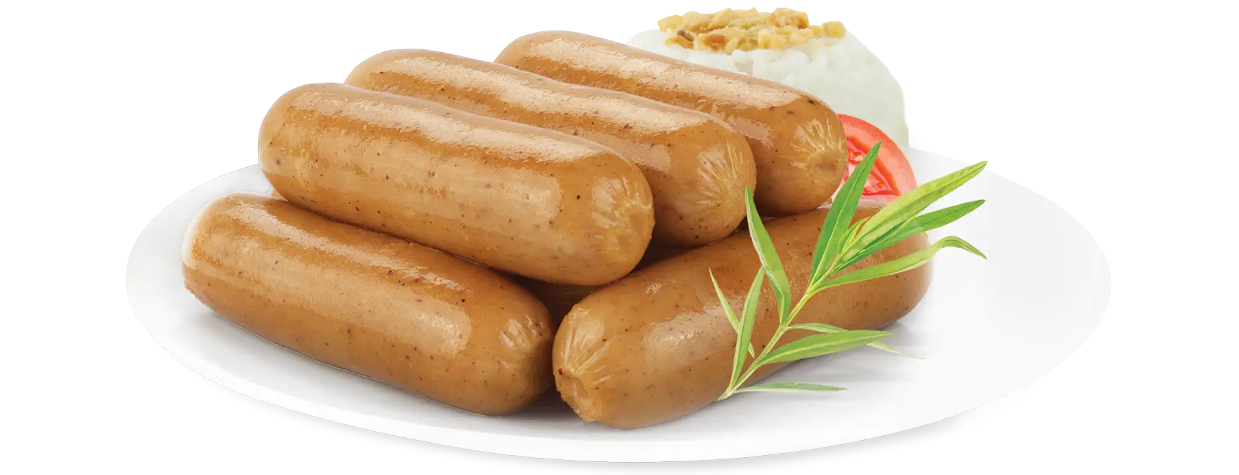 Sausages on a Plate with Herbs