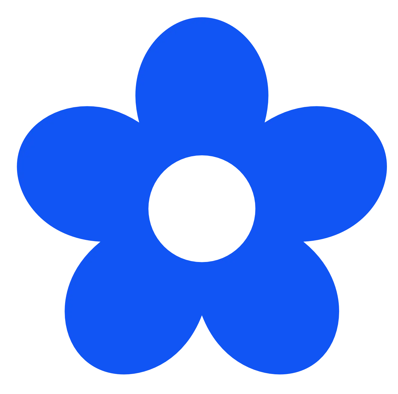 Blue Flower Icon in Minimalist Style