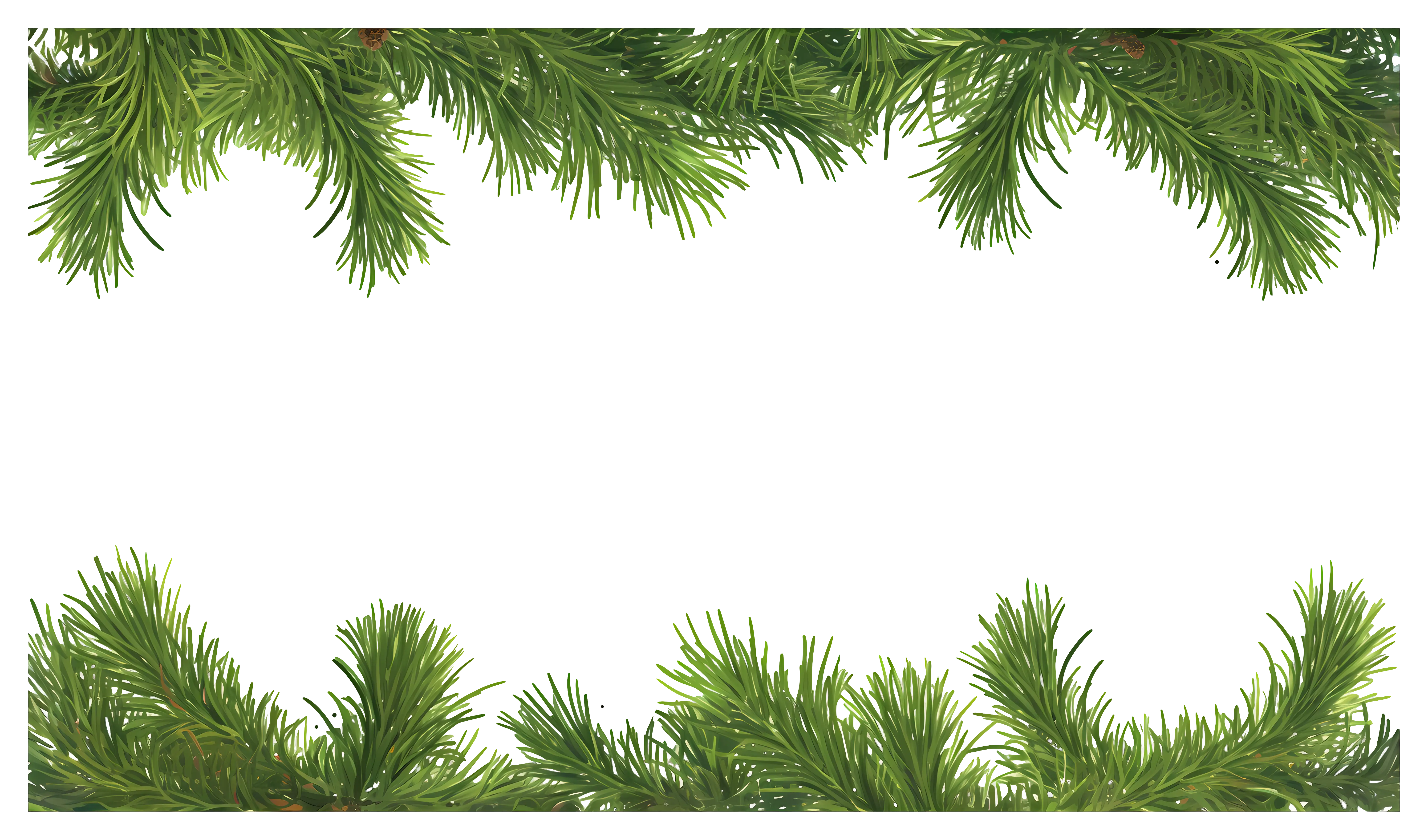 Pine Branches Holiday Border