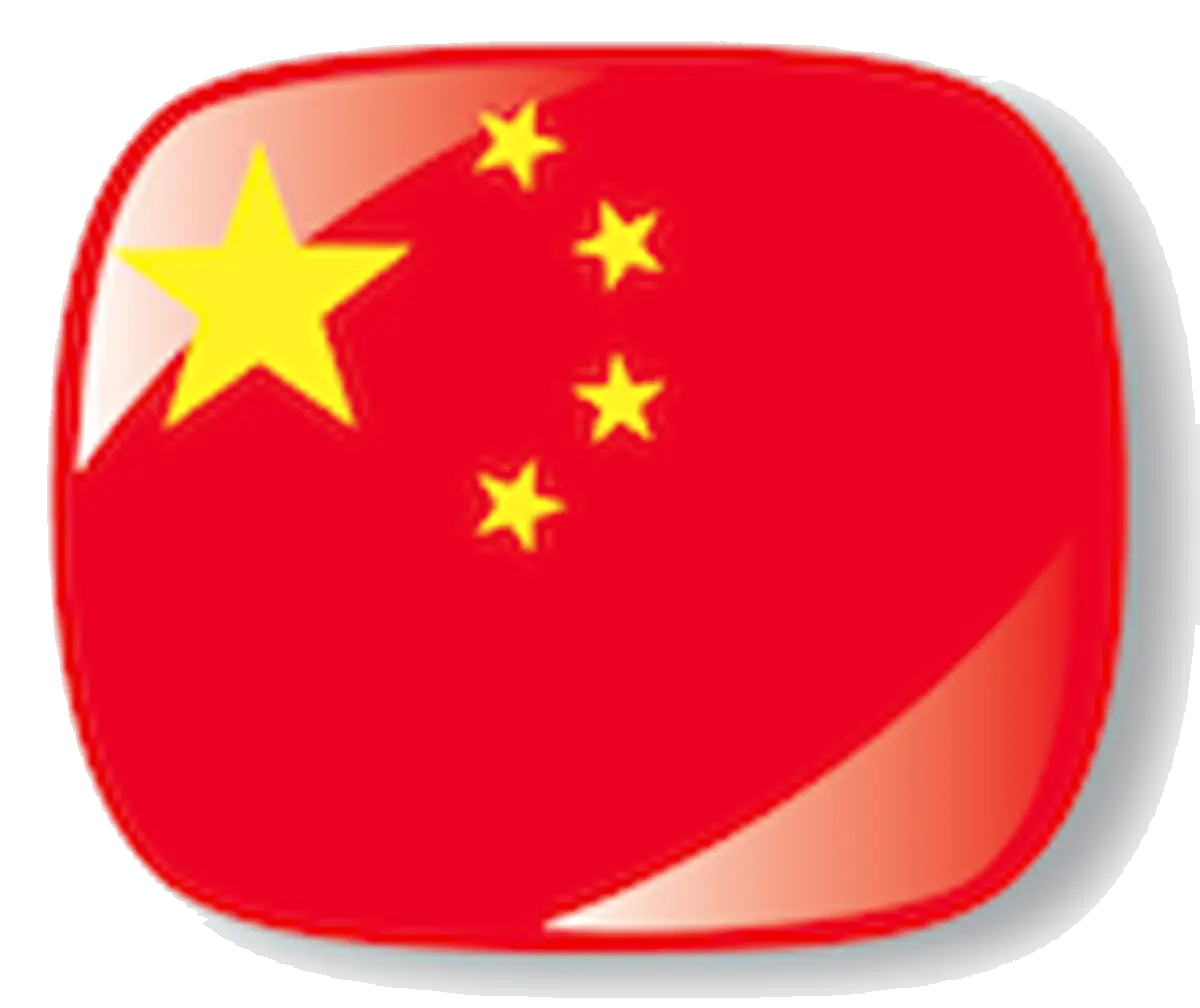 National Flag of China with Red and Yellow Stars