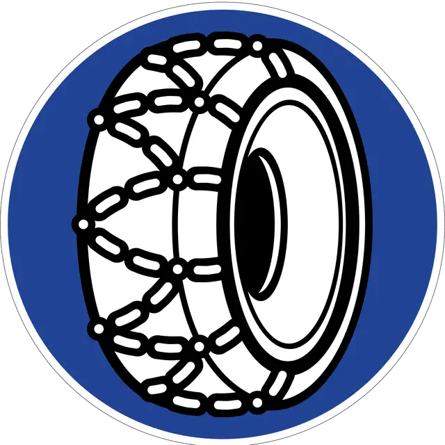 Tire with Snow Chains Symbol