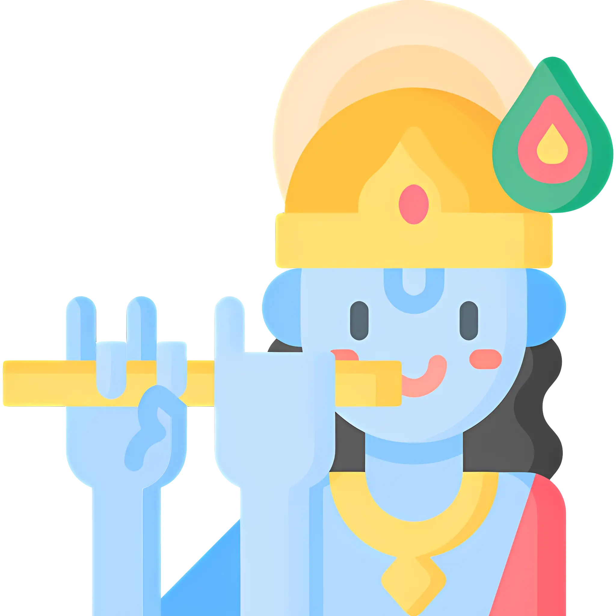 Krishna Playing Flute Illustration