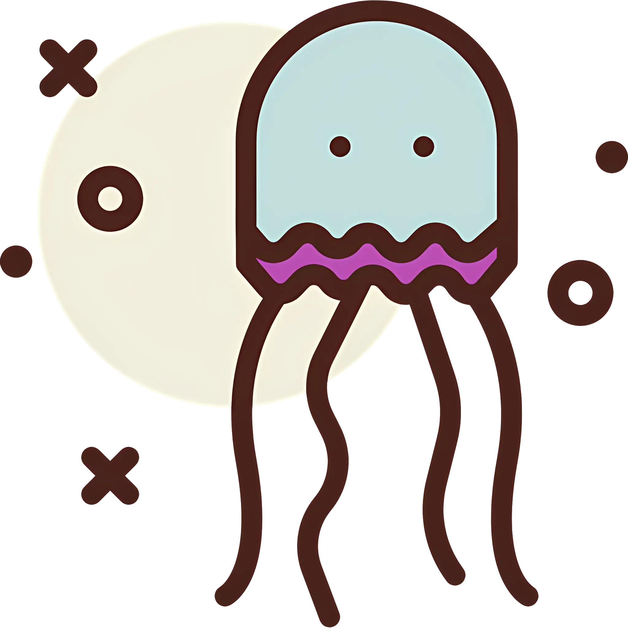 Cute Jellyfish with Tentacles