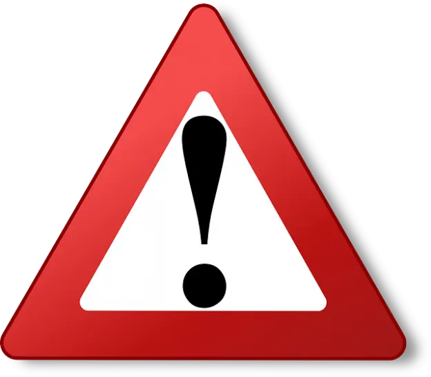 Red Warning Sign with Exclamation Mark Symbol
