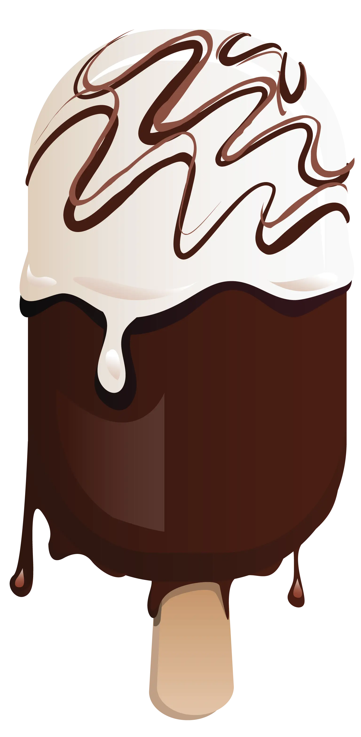 Chocolate Ice Cream with Vanilla Drizzle