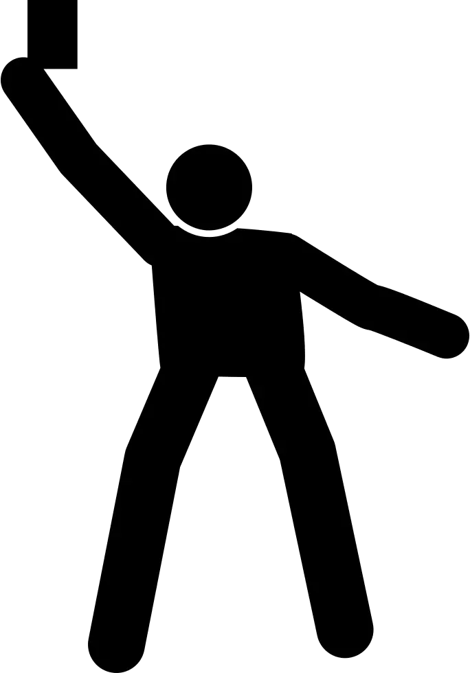 Stick Figure in Climbing Pose