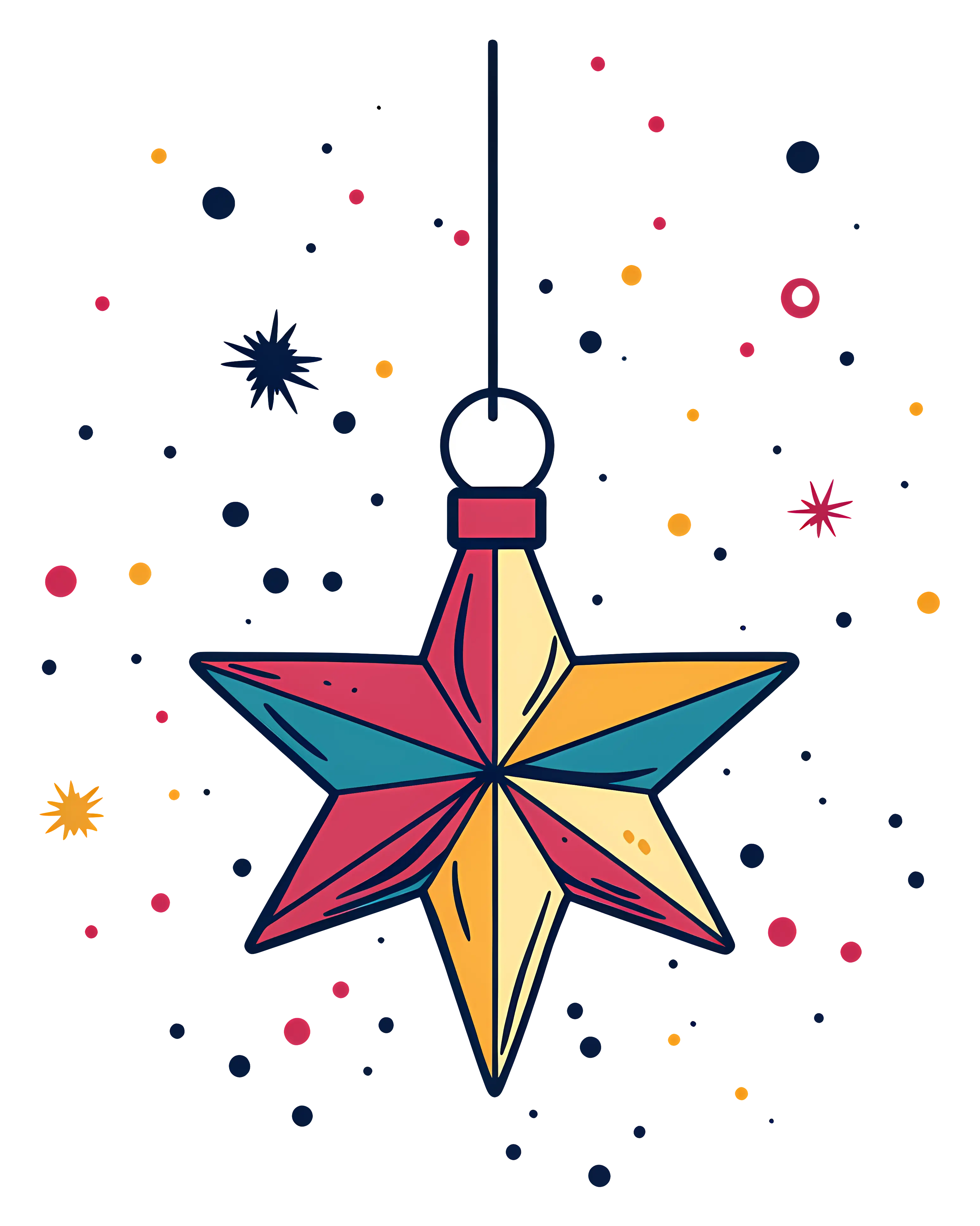 Multicolored Star Ornament for Festivals