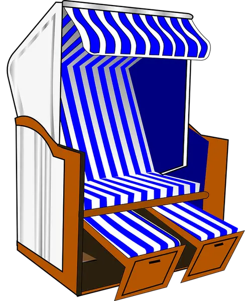 Striped Beach Chair with Awning