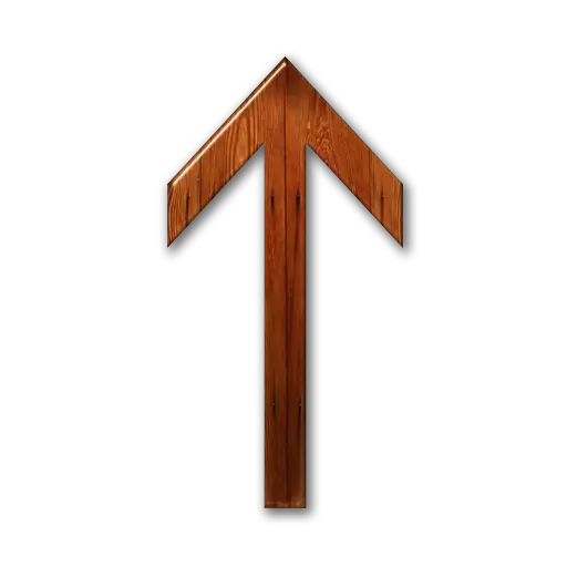 Wooden Upward Arrow Sign