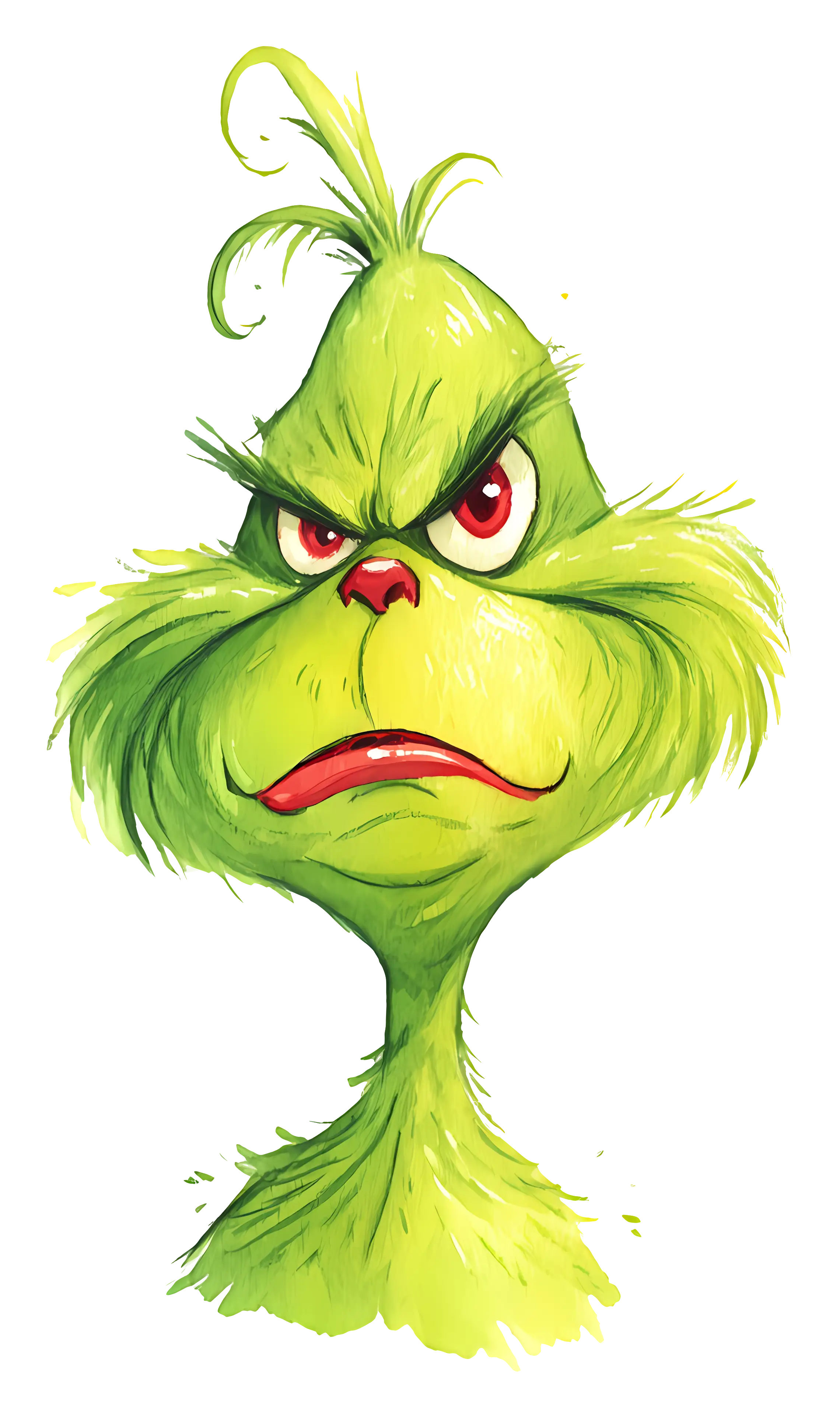 Grumpy Green Cartoon Character