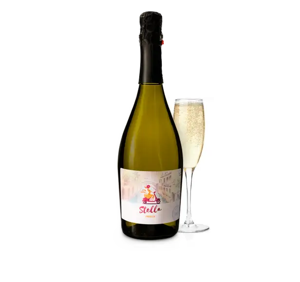 Champagne Bottle and Glass for Celebration