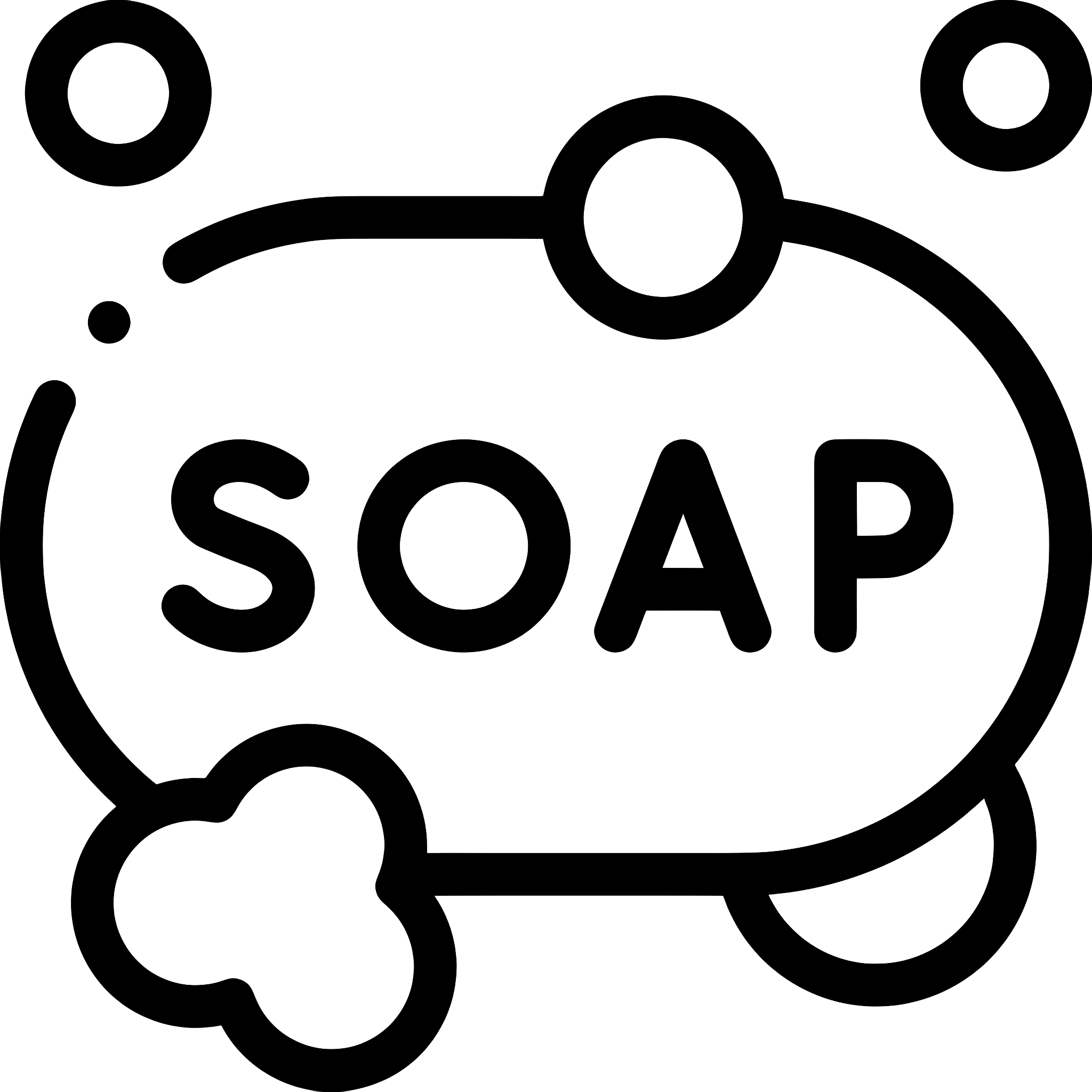 Simple Black Outline Soap with Bubbles Icon