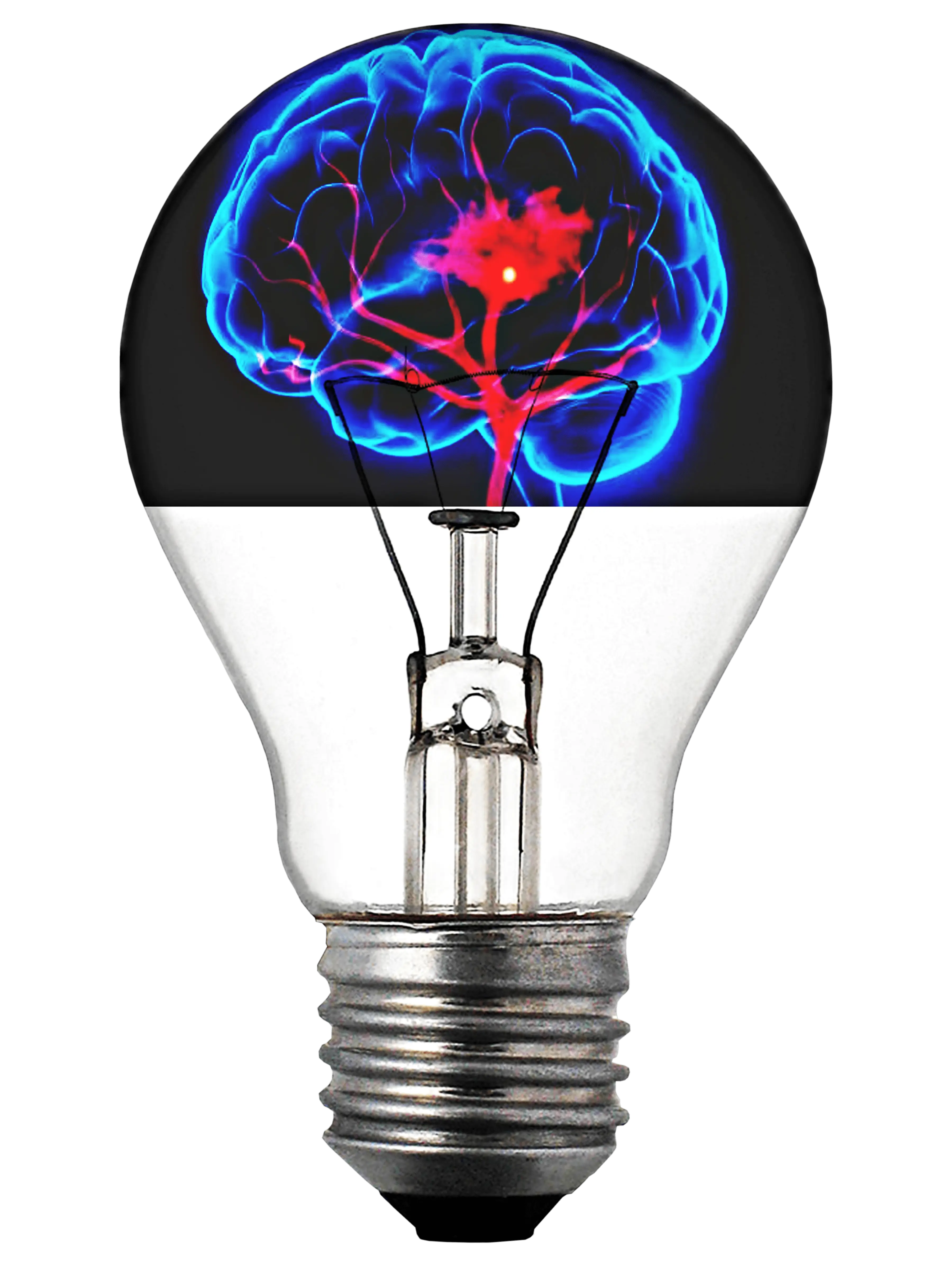 Innovative Light Bulb with Brain Concept