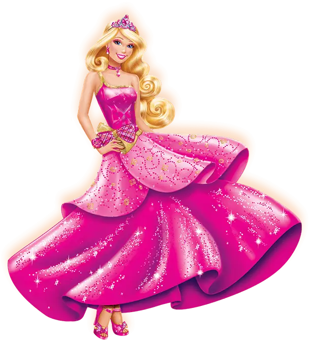 Princess in Pink Ball Gown Illustration