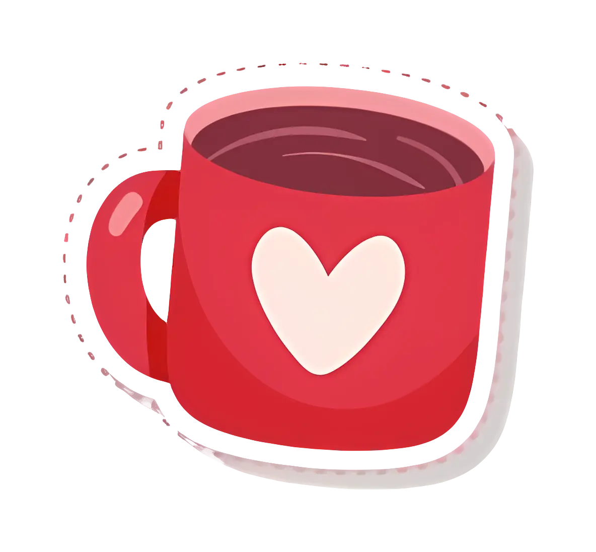 Red Mug with Heart Design