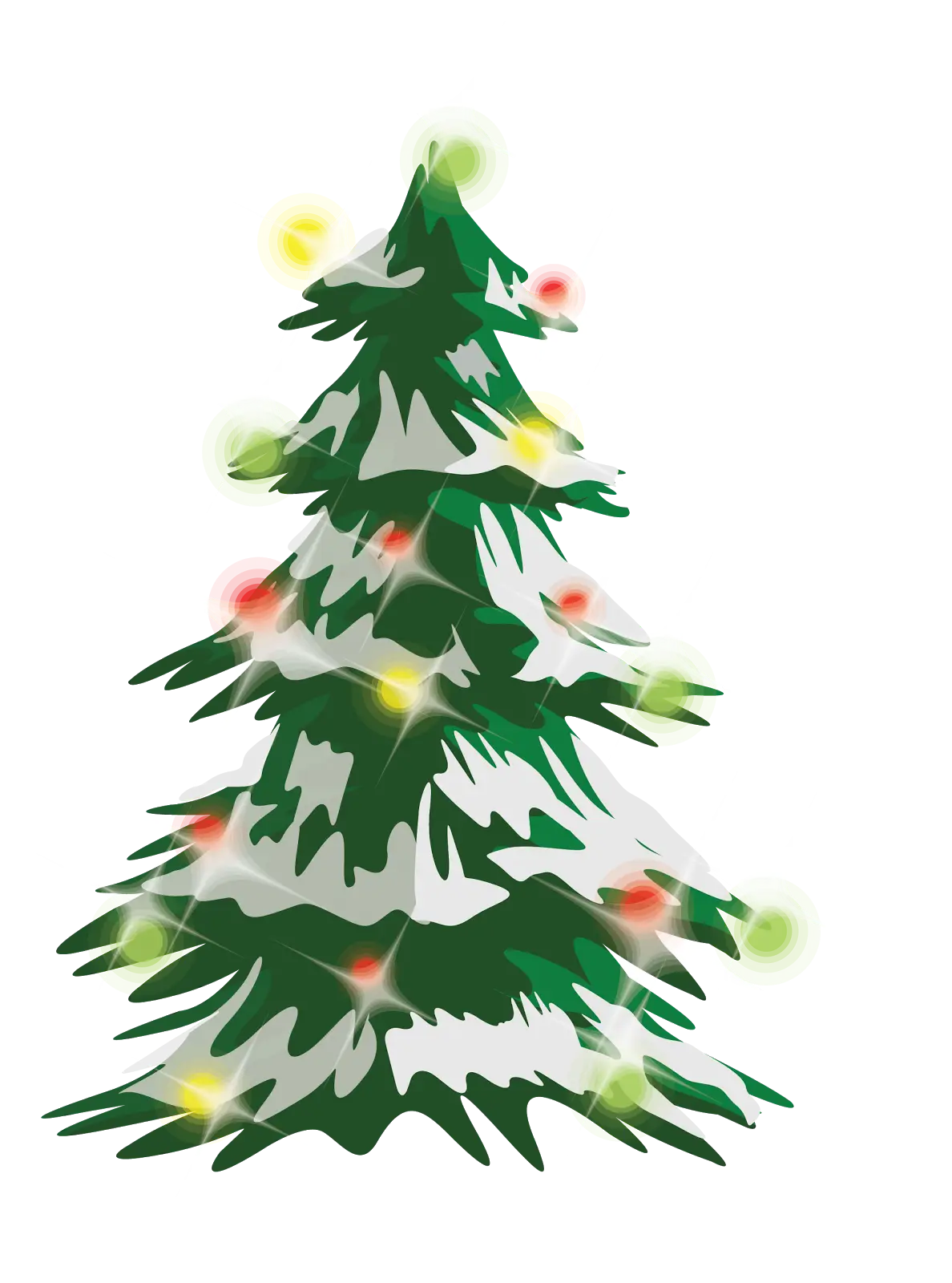 Christmas Tree Illustration with Holiday Lights