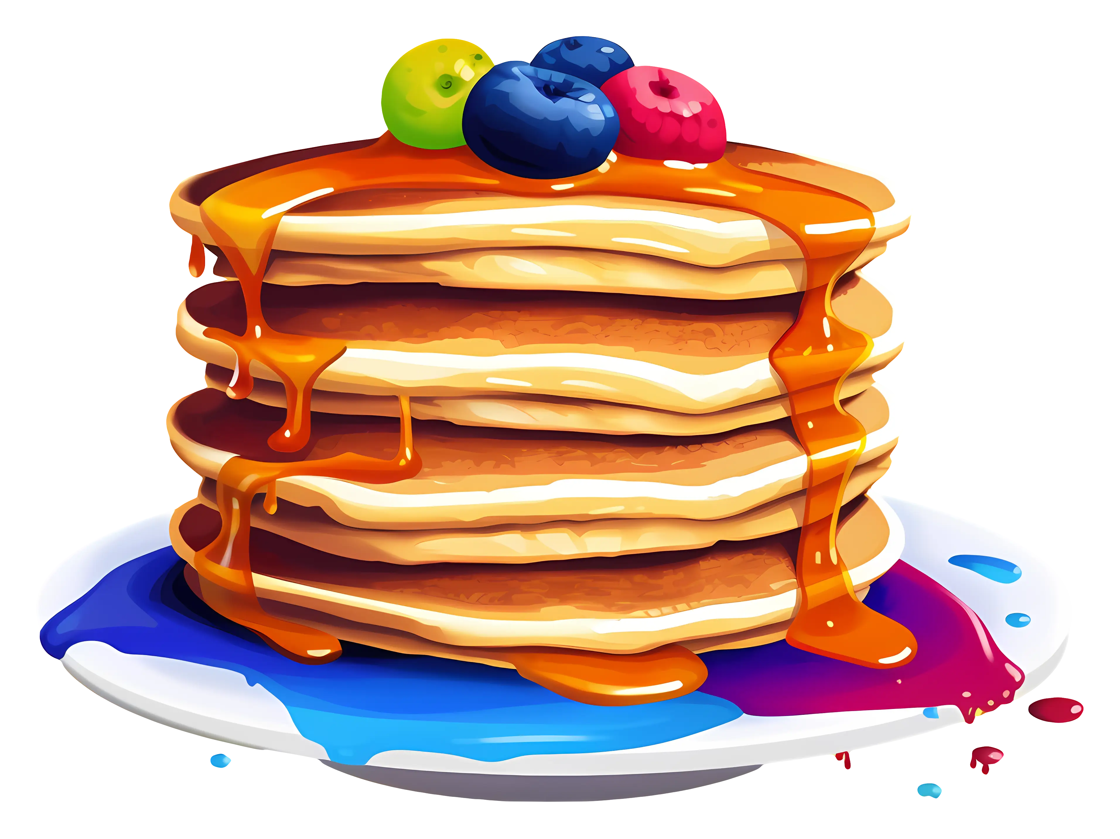 Pancakes with Berries and Syrup