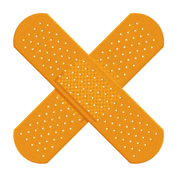 Crossed Band-Aids for First Aid