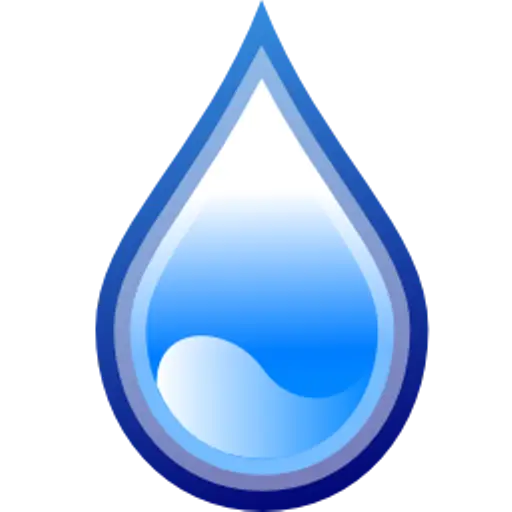 Stylized Graphic of a Blue Water Droplet