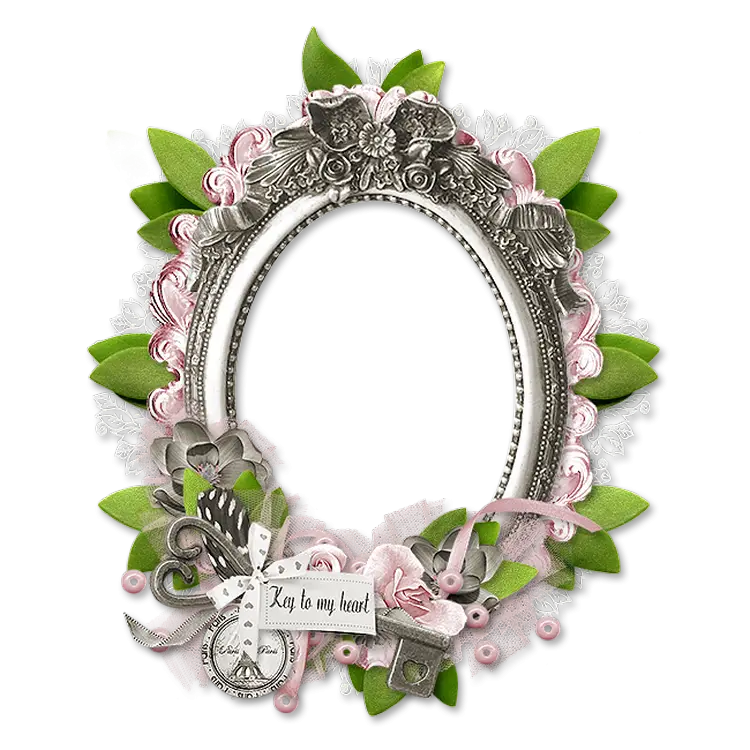 Ornate Silver and Pink Decorative Frame