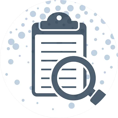 Clipboard And Magnifying Glass for Inspection Concept