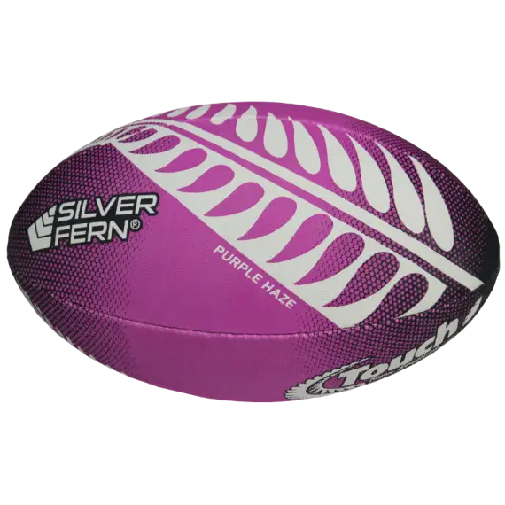 Purple Rugby Ball with Silver Fern