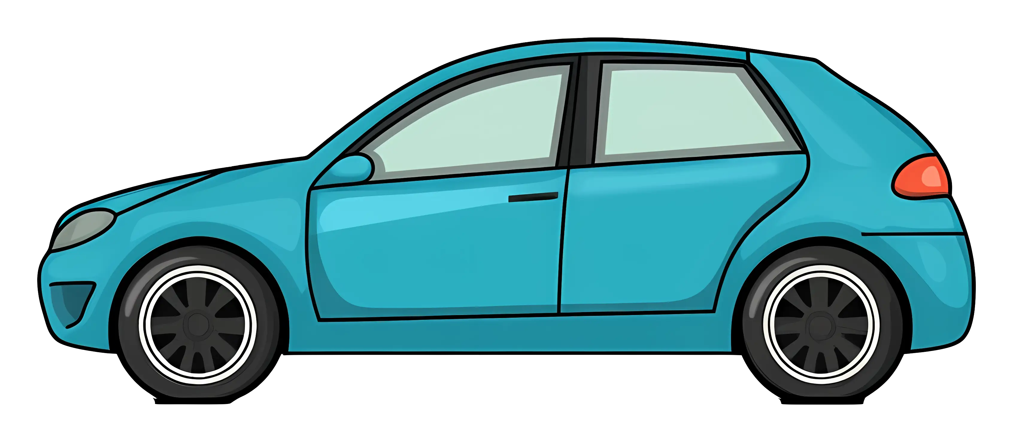 Blue Cartoon Car Illustration
