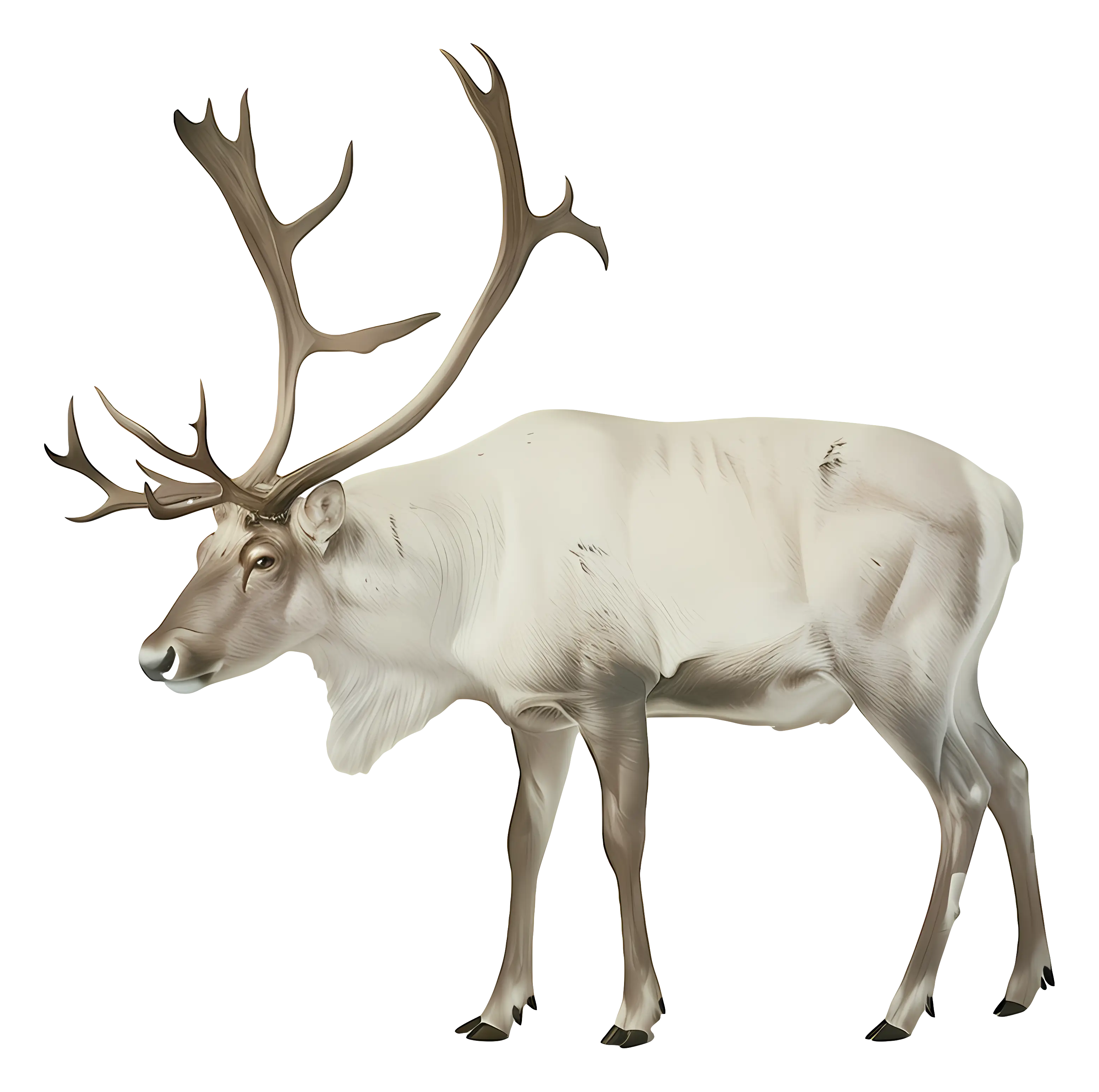 Caribou with Large Antlers in Nature
