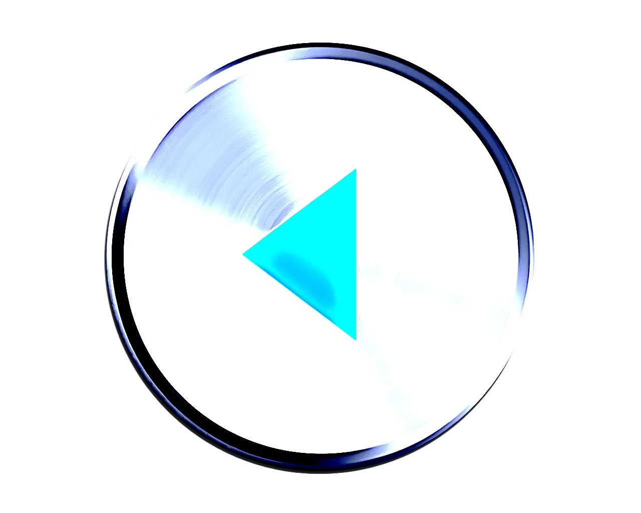 Play Button Icon with Blue Triangle
