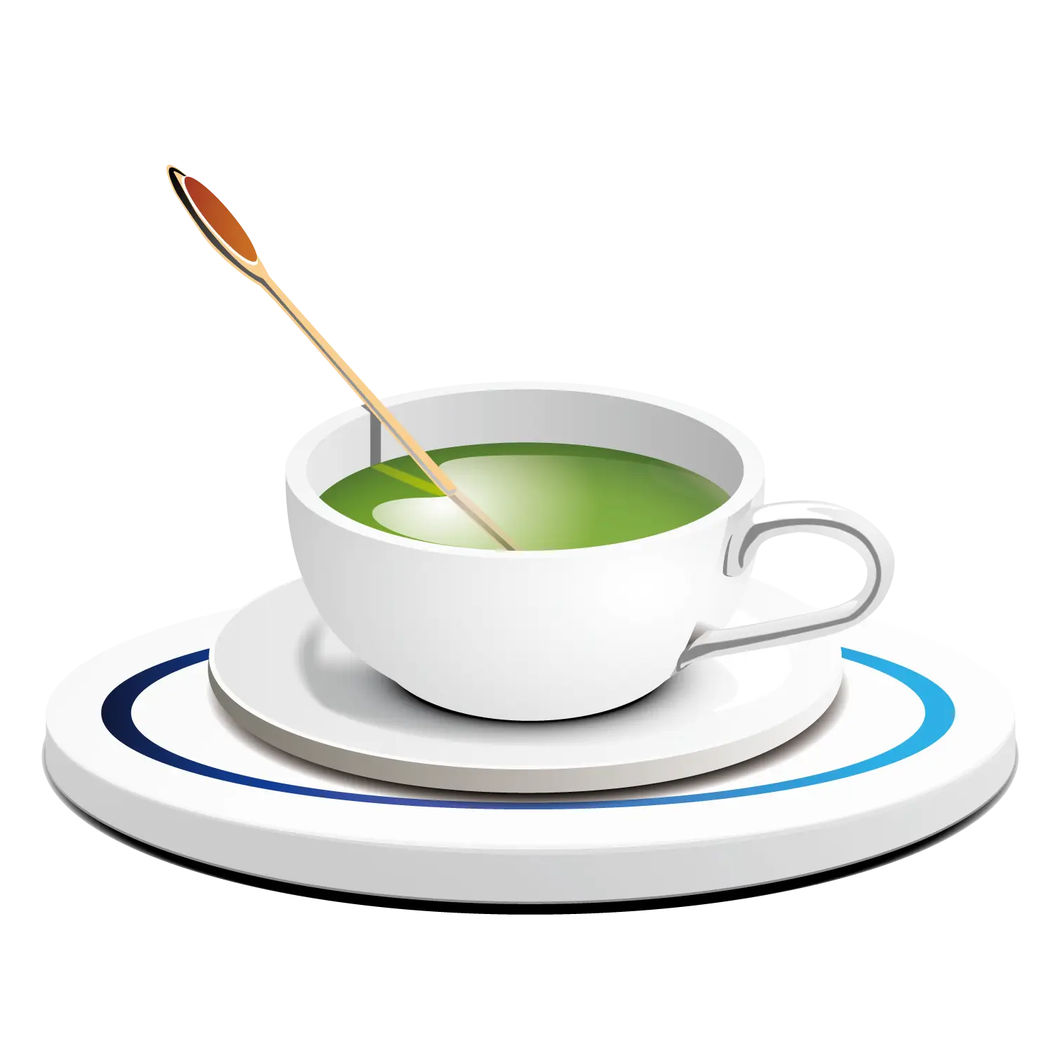 Steaming Green Tea in a White Teacup